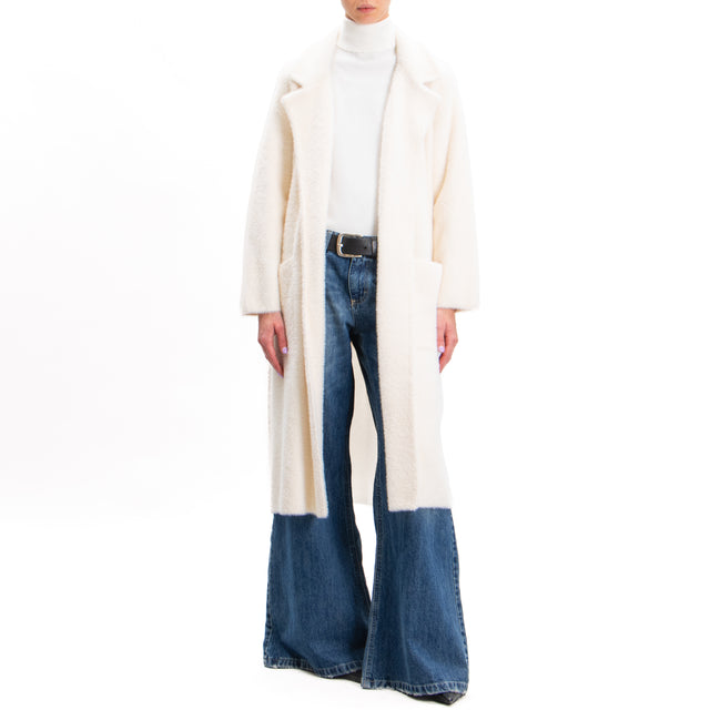 Zeroassoluto-Cappotto orsetto con tasche - off white