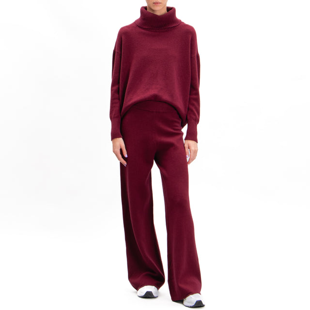 Zeroassoluto-High neck sweater - wine