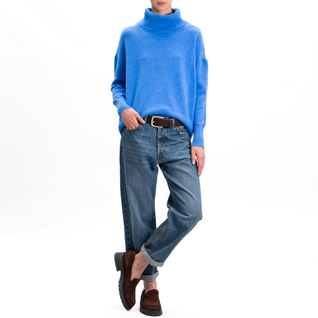 Zeroassoluto-High neck sweater - light blue