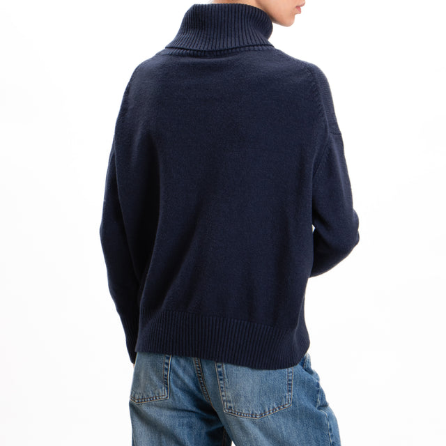 Zeroassoluto-High neck sweater - blue