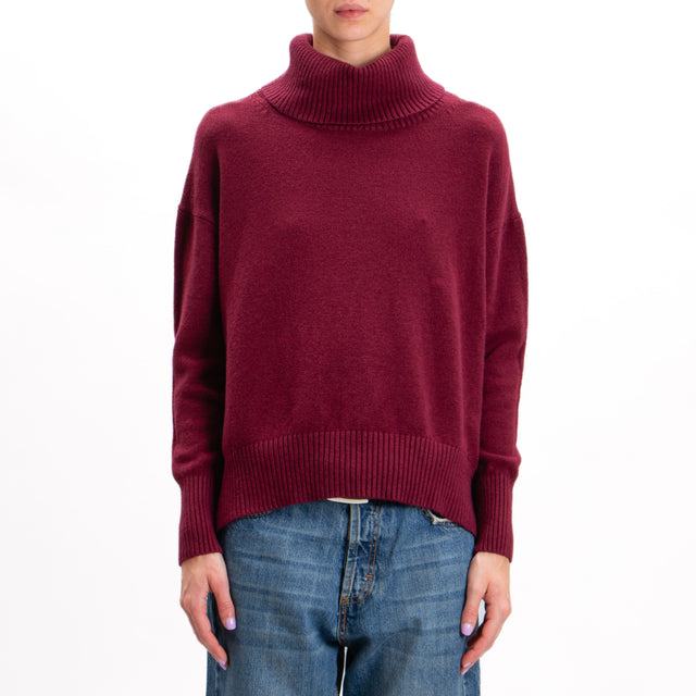 Zeroassoluto-High neck sweater - wine