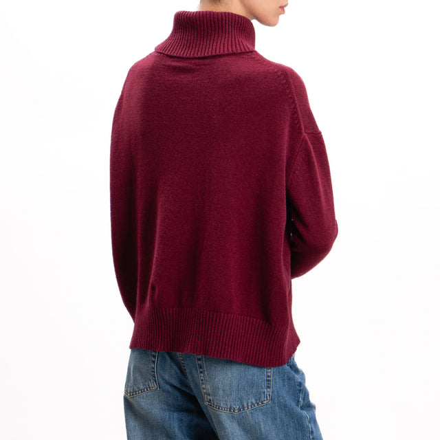 Zeroassoluto-High neck sweater - wine