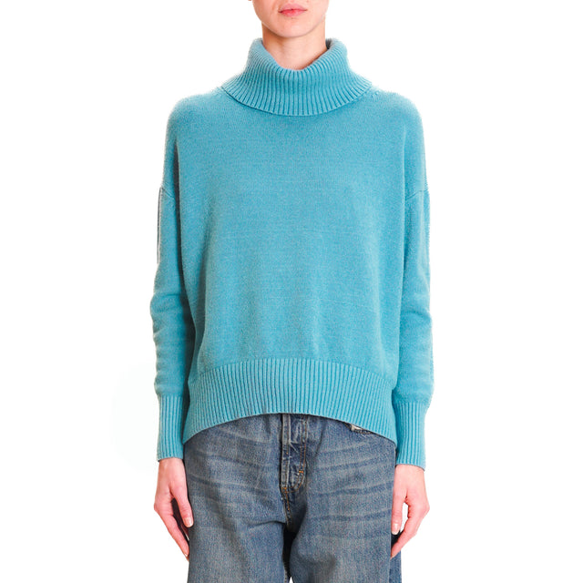 Zeroassoluto-High neck sweater - turquoise