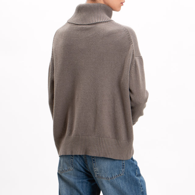 Zeroassoluto-High neck sweater - taupe