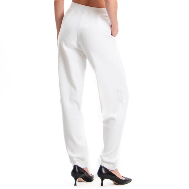 Zeroassoluto-Pantalone in maglia con coulisse - off white