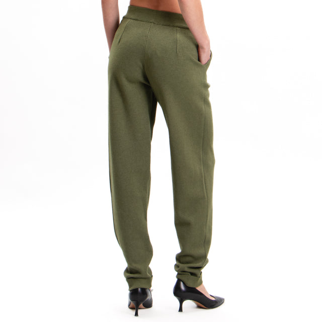 Zeroassoluto-Pantalone in maglia con coulisse - militare