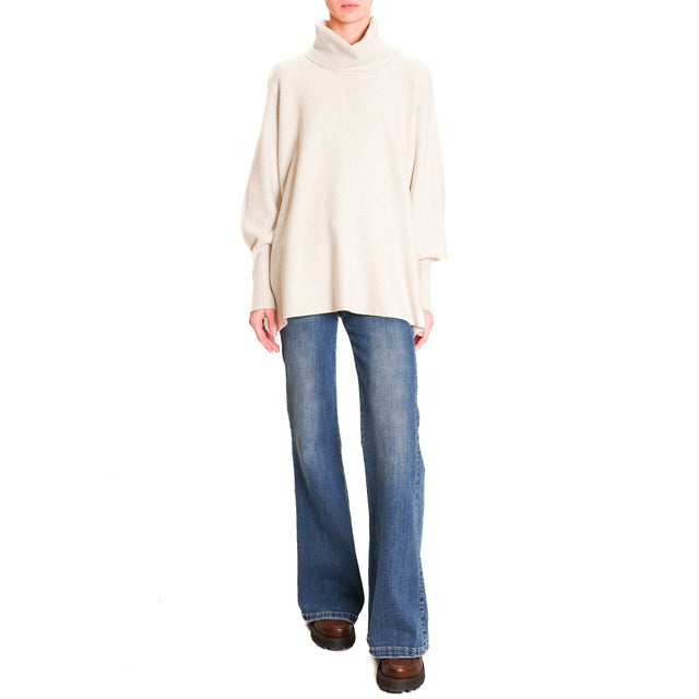 Zeroassoluto-High neck oversized sweater - chalk