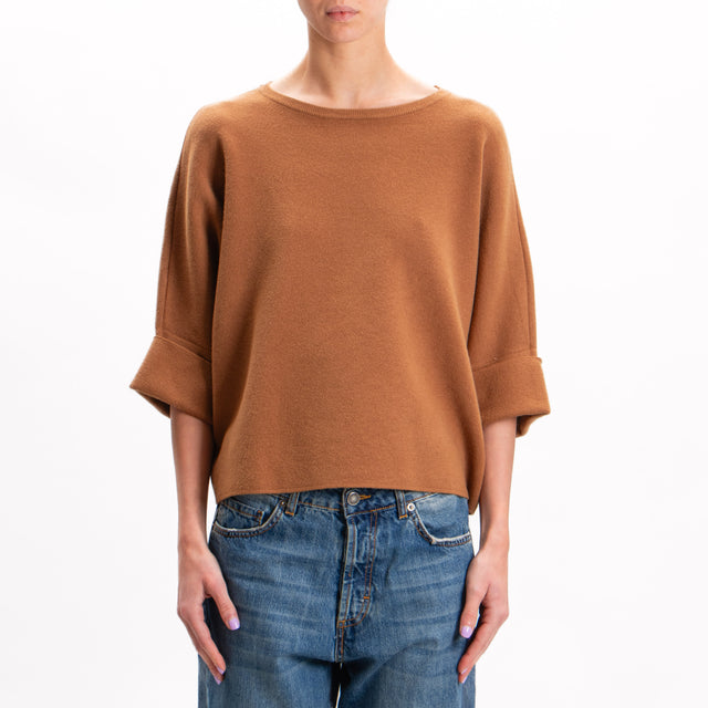 Zeroassoluto-3/4 sleeve box jersey - camel