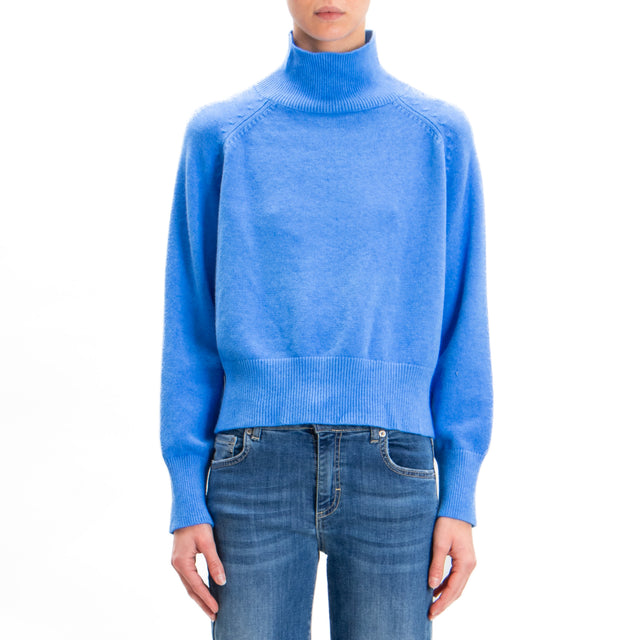 Zeroassoluto-Mounted neck sweater - light blue