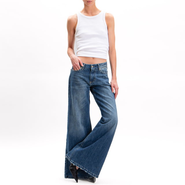 Zeroassoluto-Jeans ANGEL wide leg con rotture - denim