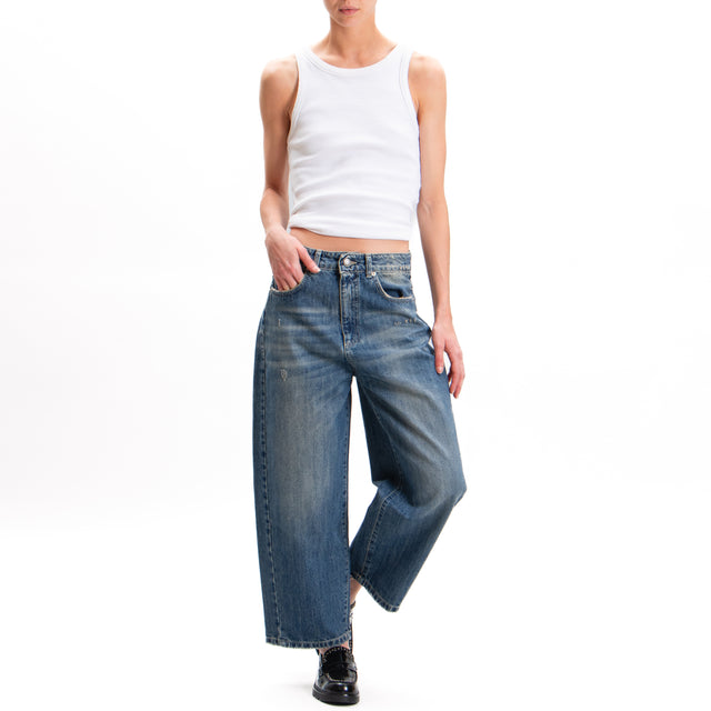 Zeroassoluto-Jeans ANKLE mom fit con abrasioni - denim