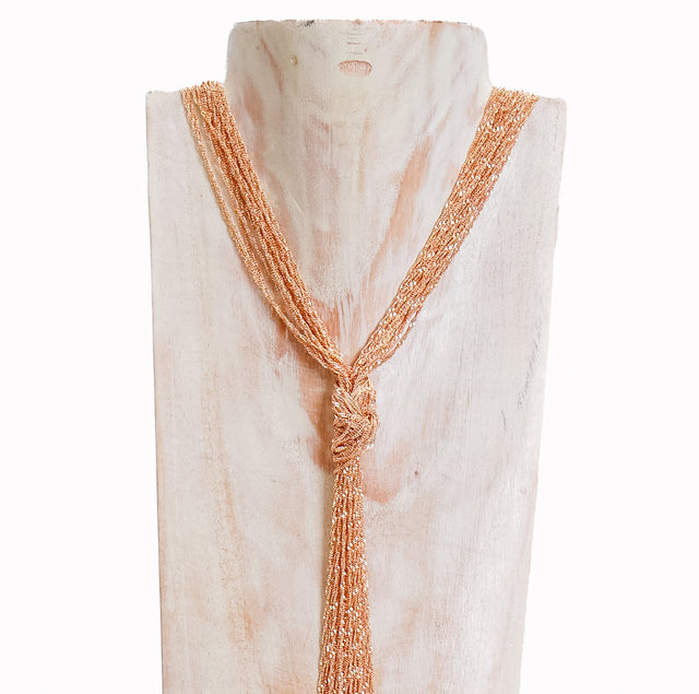 W by whitemood-Multi-strand necklace with knot - gold