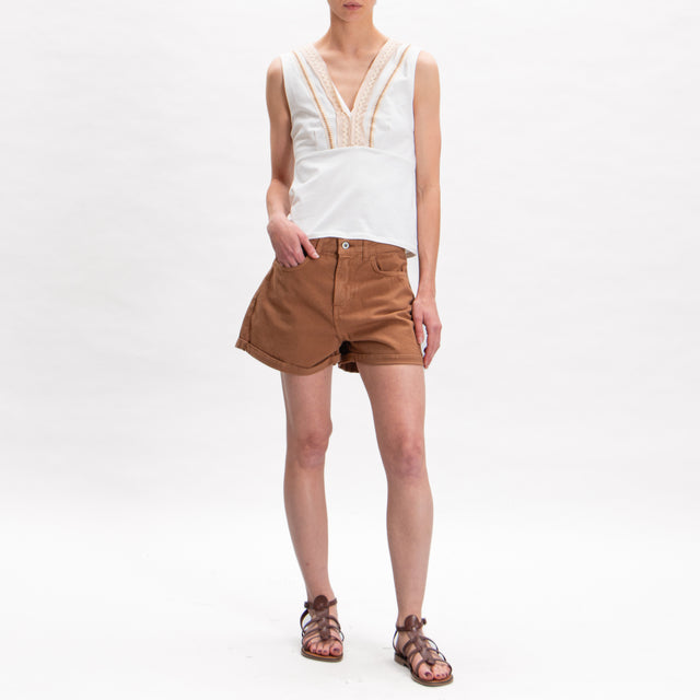 Dixie-Shorts jeans 5 tasche - tabacco