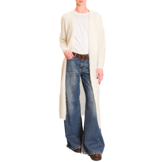 Zeroassoluto-Cardigan mohair - panna