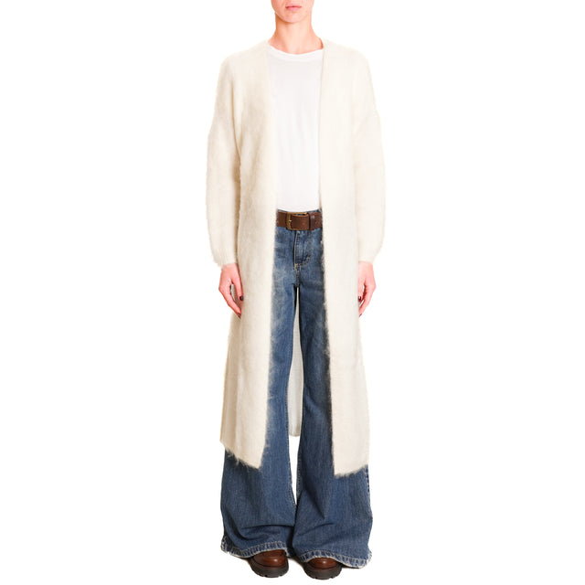 Zeroassoluto-Cardigan mohair - panna