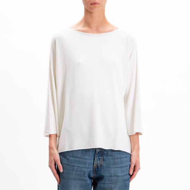 Kontatto-Over Crewneck Sweater - offwhite