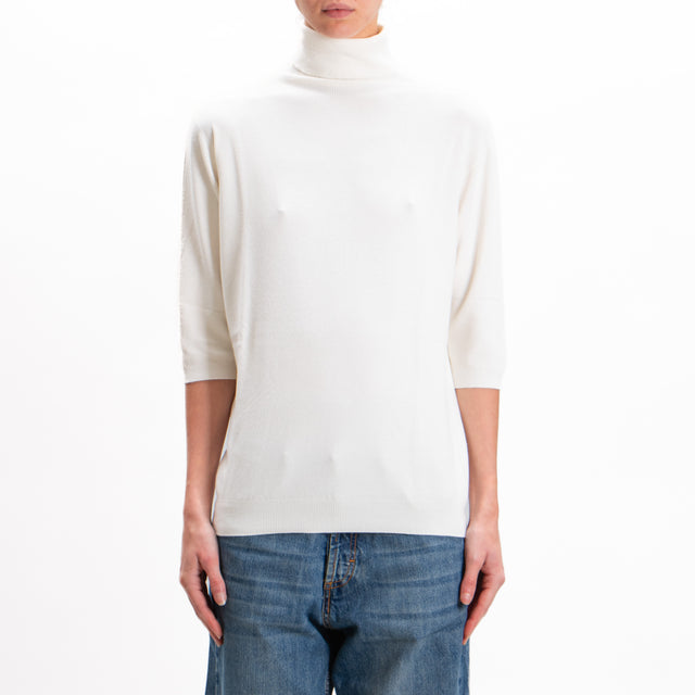 Kontatto-Maglia collo alto manica corta - offwhite