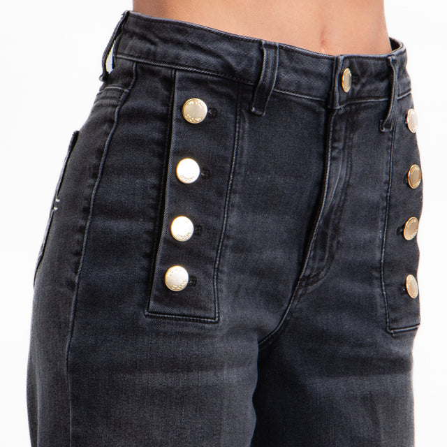 Vicolo-Jeans GIUDITH bootcut bottoni dorati - nero