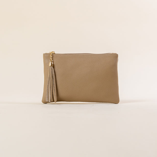 W by whitemood- Pochette con nappine - taupe